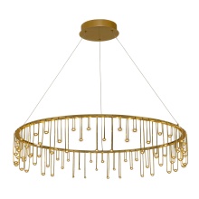 Golden 5461-39 SSG - Golden Lighting Lucerna Integrated LED 39in Chandelier in Stainless Steel Gold
